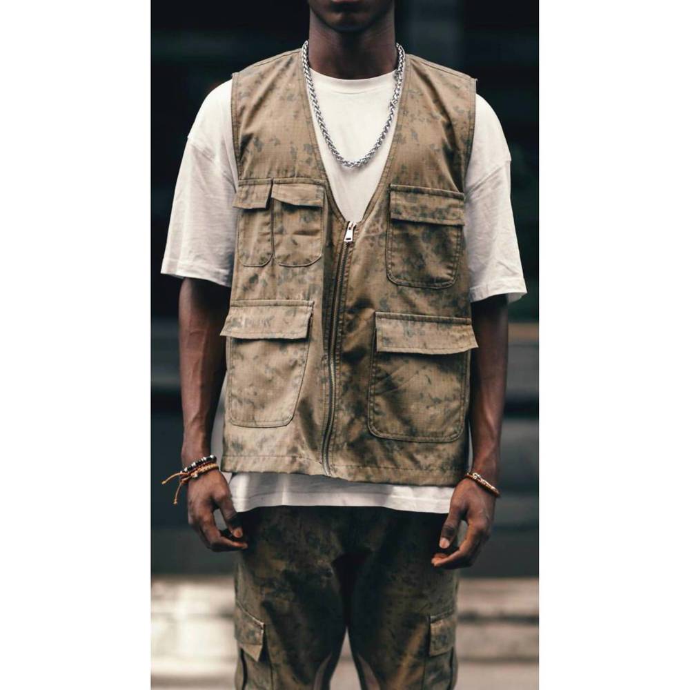 NEW FINCH LA camouflage vest in khaki